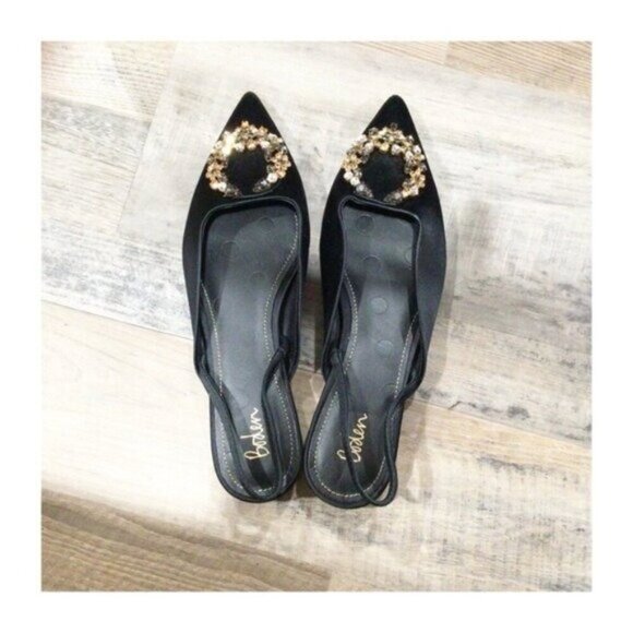 Boden Embellished Satin Slingbacks - Size 39 - Picture 4 of 10